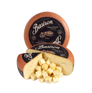 Basiron Gouda oříškový mix Hmotnost: celý koláč