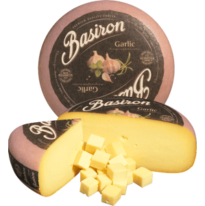 Basiron Gouda s česnekem Hmotnost: celý koláč