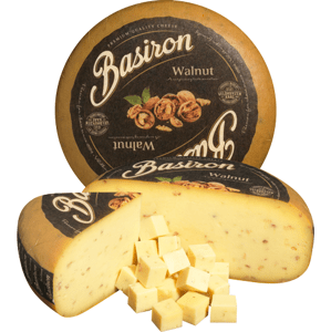 Basiron Gouda s vlašským ořechem Hmotnost: celý koláč