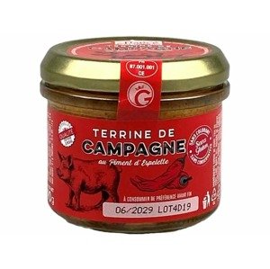 Cuisiné en France maison fondée en 1950 Farmářská terina s pálivou paprikou espelette 90g