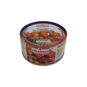 Velké bílé fazole v tomatě pečené 280 g plech - ONASSIS