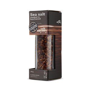 SALT ODYSSEY Uzená mořská hrubá sůl na bukovém dřevě 110 g mlýnek