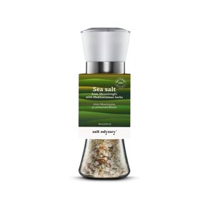 Mořská hrubá sůl se středomořskými bylinkami 160 g mlýnek Salt Odyssey