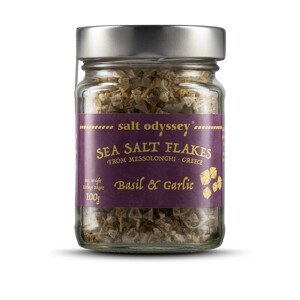Mořská sůl vločky s bazalkou a česnekem 100 g sklo Salt Odyssey