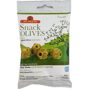 ILIDA Zelené marinované olivy bez pecky 80 g
