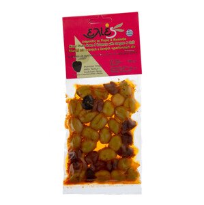 Mix zelených a černých oliv ILIDA bez pecky s chilli a oregánem 100 g