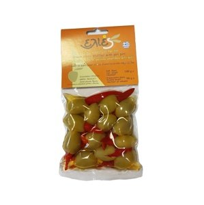 Olivy zelené ILIDA bez pecky plněné PIRI PIRI papričkou 100 g