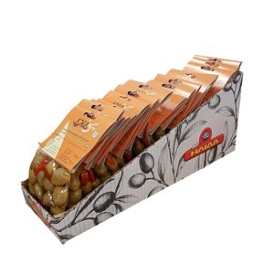 Olivy zelené ILIDA bez pecky plněné PIRI PIRI papričkou 20x100 g KARTON