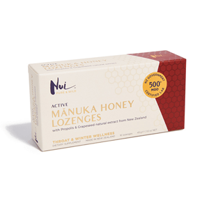 NUI PURE & WILD | NUI Manuka Med Pastilky (Příchutě) - 45g (16ks) - Propolis a Hroznová jádra