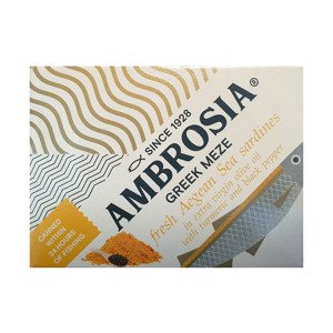 Vialco Ambrosia sardinky v extra panenském olivovém oleji s kurkumou a černým pepřem 95g