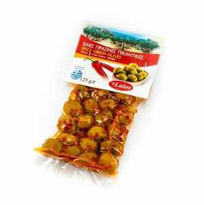 Laios zelené olivy s peckou a Chilli vakuum 125g