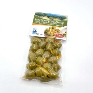 Laios zelené olivy plněné pomerančem nerantzi vakuum 125g