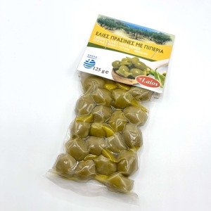 Laios zelené olivy plněné zelenou nakládanou papričkou vakuum 125g