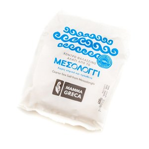 Mamma Greca hrubá mořská sůl Messolonghi náhradní balení 400g