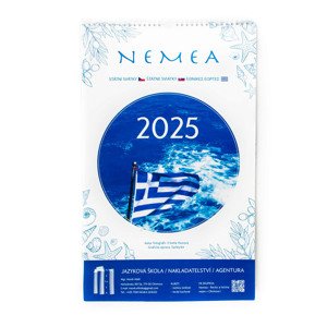 Nemea - nástěnný kalendář 2025 A3 (CZ, SK, GR svátky)
