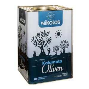 Nikolopoulos Estate Nikolos černé olivy Kalamata s peckou 12kg - plech