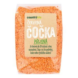 Čočka červená půlená loupaná 500 g   COUNTRY LIFE