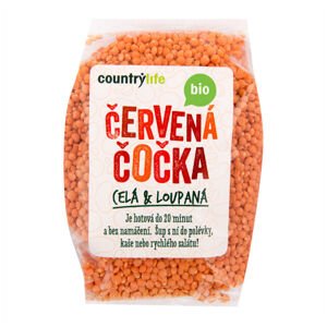 Čočka červená celá loupaná 500 g BIO  COUNTRY LIFE