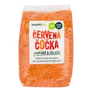 Čočka červená půlená loupaná 1 kg BIO   COUNTRY LIFE